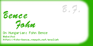 bence fohn business card